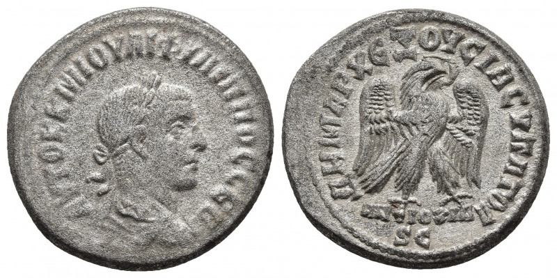 Philip I AR Tetradrachm of Antioch, Seleucis and Pieria. AD 247. 
Obv: AYTOK K M...