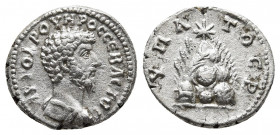 CAPPADOCIA. Caesarea. Lucius Verus (161-169). Didrachm.
Obv: AYTOKP OYHPOC CEBACTOC. bare-headed bust of Lucius Verus wearing cuirass, r. 
Rev: YΠATOC...