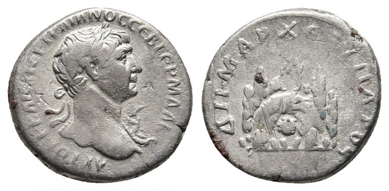 CAPPADOCIA. Caesaraea-Eusebia. Trajan, 98-117. Didrachm. Silver. 114-116. 
Obv: ...