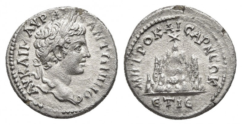 Caesarea, Cappadocia. Caracalla AR Drachm. Year 15 (=207-208 AD). 
Obv: AY KAI M...