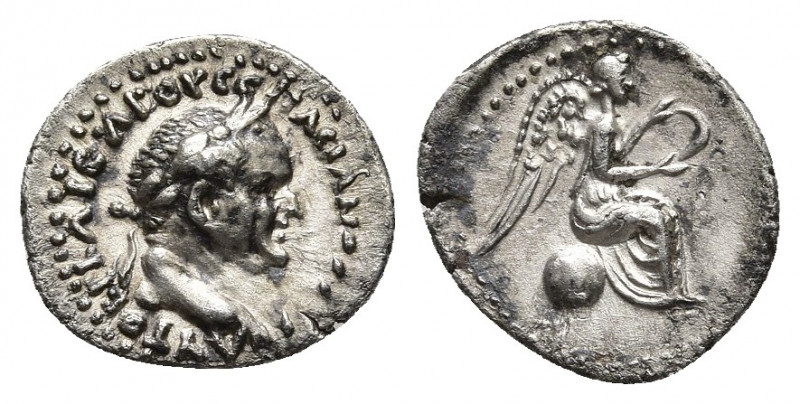 CAPPADOCIA. Caesarea (as Eusebeia). Vespasian (69-79). Hemidrachm.
Obv: AYTOKP K...