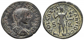 PISIDIA. Antioch. Gordian III (238-244). Ae.
Obv: IMP CAES M ANT GORDIANVS AVG. Laureate, draped and cuirassed bust right.
Rev: COL CAES ANTIOCH / S -...