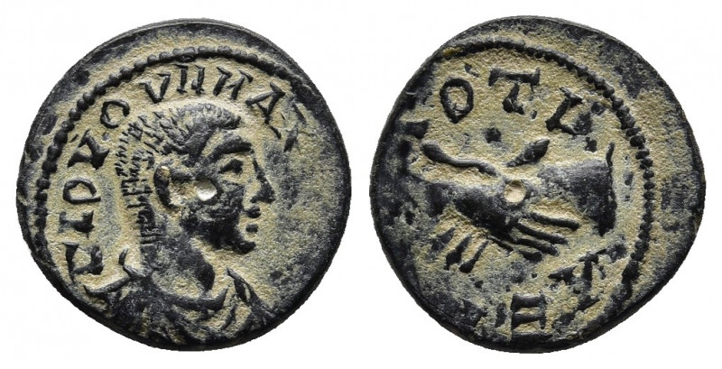 Maximus. AE18 of Cotiaeum, Phrygia. AD 235-238.
Obv: Γ IOY OYH MAXIMOC K, bare-h...
