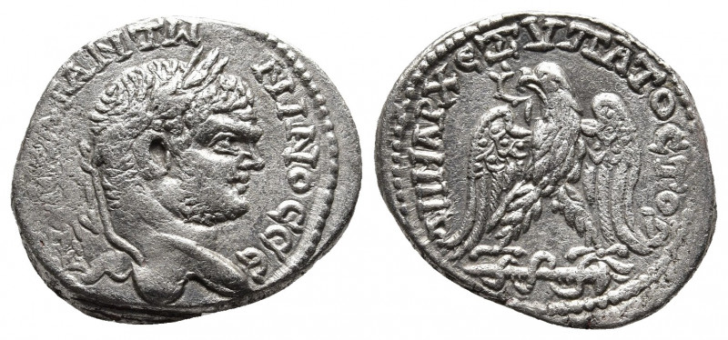 JUDAEA. Caesaraea Maritima. Caracalla, 198-217. Tetradrachm Billon, 215-217. 
Ob...