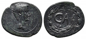 ASIA MINOR, Uncertain mint. Augustus. 27 BC-AD 14. Æ "Sestertius". Struck circa 25 BC. 
Obv: AVGVSTVS. Bare head right.
Rev: Large C A within laurel w...