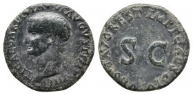 Divus Tiberius (AD 14-37), Restitution Issue under Titus. AE as. Rome, AD 79-81. 
Obv: TI CAESAR DIVI AVG F AVGVST IMP VIII, bare head of Divus Tiberi...