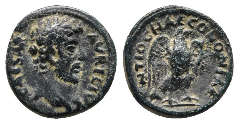 Pisidia. Antioch. Marcus Aurelius as Caesar AD 139-161. Bronze Æ.
Obv: AVRELIVS ...