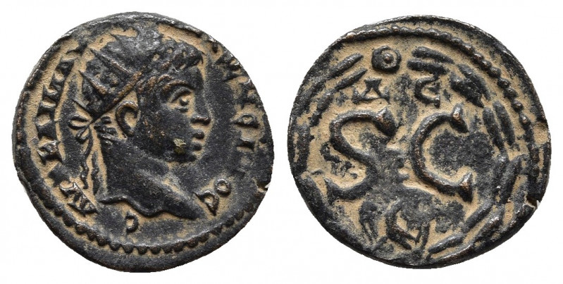 Elagabalus Æ As of Antioch, Seleucis and Pieria. AD 218-222. 
Obv: AVT KAI M A A...