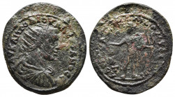 CILICIA, Mopsouestia-Mopsos. Valerian I. AD 253-260. Æ. Dated CY 321 (AD 253/4).
Obv: Radiate, draped and cuirassed bust right.
Rev: Mopsus(?) standin...