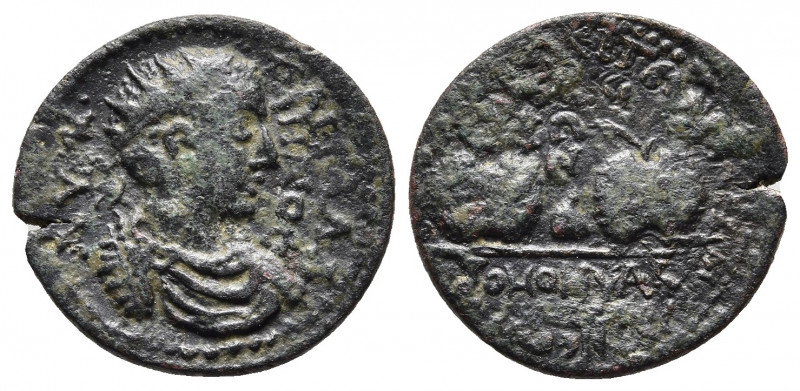 PHRYGIA. Hierapolis. Gallienus (253-268). Ae.
Obv: AV K Π ΛΙ ΓΑΛΛΙΗNOC. Diademed...