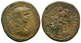 CILICIA. Anazarbus. Caracalla. (198-217). Ae. Dated year 232 (AD 213/4).
Obv: AVT K M AV CEOVHPOC ANTΩNEINOC CEB. Laureate, draped and cuirassed bust ...