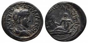 PHRYGIA. Philomelium. Trajan Decius, 249-251. Bronze.
Obv: AYT K Γ MEC K TPAI ΔEKIO CE Laureate, draped and cuirassed bust of Trajan Decius to right. ...