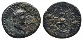 CAPPADOCIA. Tyana. Nero (54-68). Ae. Dated RY 12 (66).
Obv: NЄPωN KAICAP. Laureate head right. 
Rev: TVANЄωN ЄT IB. Tyche seated left on throne, holdi...