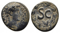 SYRIA. Seleucis and Pieria. Antiochia ad Orontem. Augustus (27 BC-AD 14) AE Bronze.
Obv. IMP AVGVSTVS TR POT; Laureate head, right. 
Rev. SC in laurea...