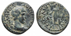 Cappadocia. Tyana. Trajan AD 98-117. Bronze Æ.
Obv: AYT NEΡOY TΡAIANOC KAIC ΓEΡ; laureate, and draped bust right.
Rev: IEΡAC ACYΛ AYTON TYANEΩN around...