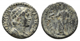 LYDIA. Daldis. Pseudo-autonomous. Time of Vespasian (69-79). Ae. Ti. Fla. Hylas, magistrate.
Obv: ΘЄON CVNKΛHTON. Bareheaded and draped youthful bust ...