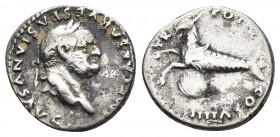 VESPASIAN (69-79). Denarius. Rome.
Obv: IMP CAESAR VESPASIANVS AVG. Laureate head right.
Rev: TR POT X COS VIIII. Capricorn left; globus below.
RIC² 1...