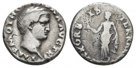 OTHO (69). Denarius. Rome.
Obv: IMP M OTHO CAESAR AVG TR P. Bare head right.
Rev: PAX ORBIS TERRARVM. Pax standing left, holding olive branch and cadu...