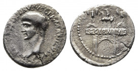 Nero Claudius Drusus Major, father of Claudius, AR Denarius. Struck under Claudius, Rome, AD 41-54. 
Obv: NERO CLAVDIVS DRVSVS GERMANICVS IMP, laureat...
