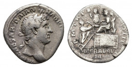 Hadrian, 117-138. Denarius Silver, Rome, circa late 120-121. 
Obv: IMP CAESAR TRAIAN HADRIANVS AVG Laureate head of Hadrian to right. 
Rev: P M TR P C...