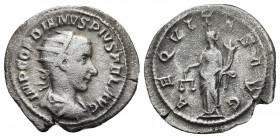 Gordian III, AD 238-244. Antoninianus, silver, Rome, AD 240. 
Obv: IMP GORDIANVS PIVS FEL AVG Radiate, draped and cuirassed bust of Gordian III to rig...