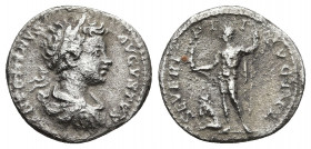 Caracalla, 198-217. Denarius. silver, Rome, 199-200. 
Obv: ANTONINVS AVGVSTVS Laureate, draped and cuirassed bust of Caracalla to right, seen from beh...
