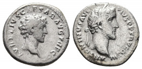 Antoninus Pius, with Marcus Aurelius as Caesar, 138-161. Denarius. silver, Rome, 140. 
Obv: ANTONINVS AVG PIVS P P TR P COS III Laureate head of Anton...