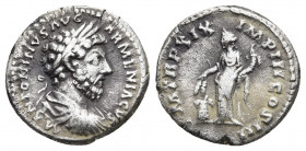Marcus Aurelius, as Augustus (AD 161-180). AR denarius. Rome, August-December AD 165. 
Obv: M ANTONINVS AVG-ARMENIACVS, laureate head of Marcus Aureli...