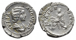 Julia Domna. Augusta, A.D. 193-217. AR denarius. Rome mint, struck A.D. 198. 
Obv: IVLIA AVGVSTA, draped bust of Julia Domna right.
Rev: MATER DEVM, C...