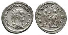 GALLIENUS (253-268). Antoninianus. Samosata.
Obv: IMP C P LIC GALLIENVS P F AVG. Radiate, draped and cuirassed bust right.
Rev: PIETAS AVGG. Valerian ...