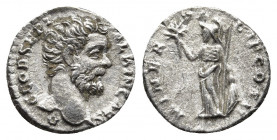 CLODIUS ALBINUS (Caesar, 193-195). Denarius. Rome.
Obv: D CLOD SEPT ALBIN CAES. Bare head right.
Rev: MINER PACIF COS II. Minerva standing left, holdi...
