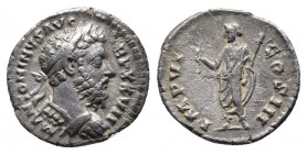 Marcus Aurelius. A.D. 161-180. AR denarius. Rome, A.D. 172/3. 
Obv: M ANTONINVS AVG TR P XXVII, laureate head of Marcus Aurelius right.
Rev: IMP VI CO...