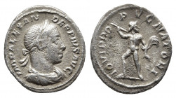 Severus Alexander AD 222-235. Rome. Denarius AR.
Obv: IMP ALEXANDER PIVS AVG, laureate, draped and cuirassed bust of Alexander right.
Rev: IOVI PROPVG...