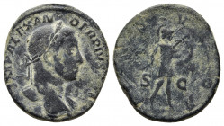 Severus Alexander Æ Sestertius. Rome, AD 232. 
Obv: IMP ALEXANDER PIVS AVG, laureate, draped and cuirassed bust to right.
Rev: MARS VLTOR, Mars advanc...
