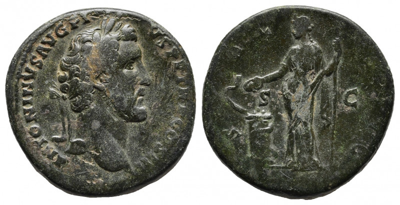 Antoninus Pius Æ Sestertius. Rome, AD 140-144. 
Obv: ANTONINVS AVG PIVS P P TR P...