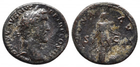 Antoninus Pius Æ Sestertius. Rome, AD 140-144. 
Obv: ANTONINVS AVG PIVS P P TR P COS III, laureate head right.
Rev: ANNONA AVG, Annona standing right,...
