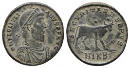 Julian II. A.D. 360-363. Nicomedia, A.D. 361-363. 
Obv: D N FL CL IVLI-ANVS P F AVG, diademed, draped and cuirassed bust of Julian II righ.
Rev: SECVR...