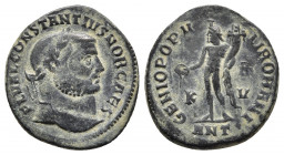 CONSTANTIUS I (Caesar, 293-305). Follis. Antioch.
Obv: FL VAL CONSTANTIVS NOB CAES. Laureate head right.
Rev: GENIO POPVLI ROMANI / B / K - V // ANT. ...