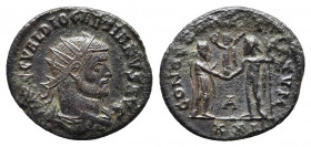 Diocletian (284-305) AE21 silvered Antoninianus. Cyzikus, struck AD 283-285.
IMP CC VAL DIOCLETIANVS AVG - radiate, draped and cuirassed bust right
Re...
