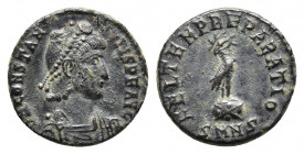 CONSTANTIUS II (337-361). Follis. Nicomedia.
Obv: D N CONSTANTIVS P F AVG. Diademed, draped and cuirassed bust right.
Rev: FEL TEMP REPARATIO / SMNS. ...