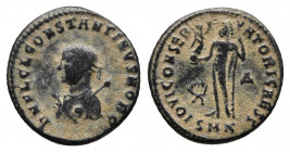 Constantine II. As Caesar, A.D. 317-337. Æ follis. Cyzicus, under Constantine I, A.D. 317/18. 
Obv: D N FL CL CONSTANTINVS NOB C, laureate and mantled...