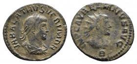 Aurelian and Vabalathus Æ Antoninianus. Antioch, AD 271-272. 
Obv: IMP C AVRELIANVS AVG, radiate and cuirassed bust of Aurelian right, officina letter...