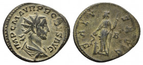 Probus, 276-282. Antoninianus (Silvered bronze) Lugdunum, January-August 282.
Obv: IMP C M AVR PROBVS AVG Radiate, draped and cuirassed bust of Probus...
