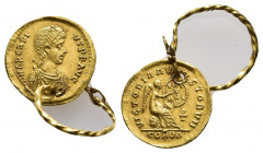 Arcadius, 383 – 408. Semissis, Constantinopolis.
Obv: D N ARCADI – VS P F AVG Laurel and rosette-diademed, draped, cuirassed bust.
Rev: Rev. VICTORIA ...
