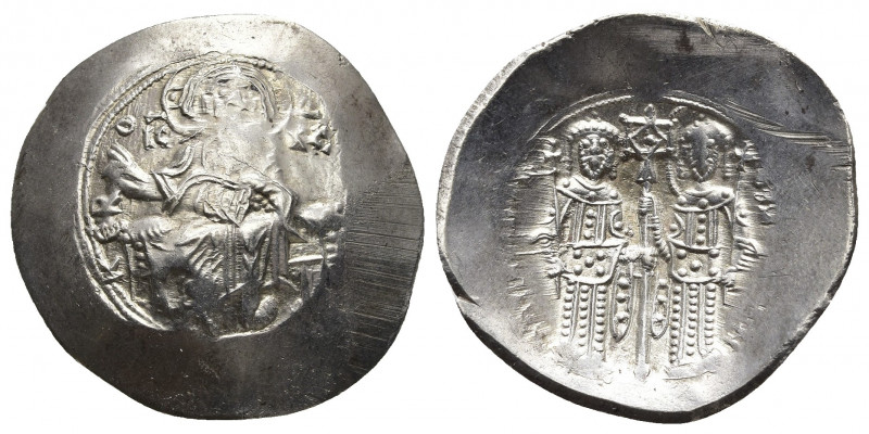 Alexius III Angelus-Comnenus. Silvery Electrum Aspron Trachy, 1195-1203. Constan...