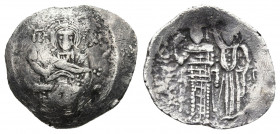 Manuel I Comnenus (AD 1143-1180)? El aspron trachy. Constantinople. 
Obv: IC-XC (barred), Christ seated facing on backless throne, wearing nimbus cruc...