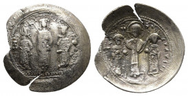 Romanus IV Diogenes, with Eudocia, Michael VII, Constantius, and Andronicus, 1068-1071. Histamenon, gold, Constantinople. 
Obv: KΩN MX ANΔ Three figur...