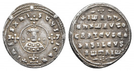 JOHN I TZIMISCES, (969-976), silver miliaresion, Constantinople mint.
Obv: + IhSUS XRIStUS nICA around, cross potent on three steps, circular medallio...