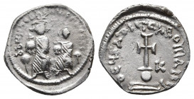 Heraclius, with Heraclius Constantine, 610-641. Hexagram silver, Constantinopolis, 615-638. 
Obv: dN dN ҺЄRACLIЧS ЄT ҺЄRA CON Heraclius and Heraclius ...
