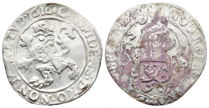 NETHERLANDS. Lion Daalder 1616. West Friesland.
Obv: MO ARG PRO CONFOE BELG WEST...